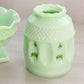 Vintage Westmoreland Green Milk Glass Hand Painted Fairy Lamp