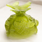 Vintage Westmoreland Green Satin Glass Bird on Nest Lidded Dish