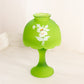 Vintage Westmoreland Green Satin Glass Fairy Lamp w/ Floral Decals