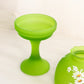 Vintage Westmoreland Green Satin Glass Fairy Lamp w/ Floral Decals