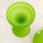 Vintage Westmoreland Green Satin Glass Fairy Lamp w/ Floral Decals