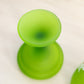 Vintage Westmoreland Green Satin Glass Fairy Lamp w/ Floral Decals