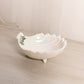 Vintage Westmoreland Iridescent Milk Glass Holly Berry Shell Dish