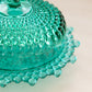 Vintage Westmoreland Laurel Green Glass Hobnail Butter Cheese Dish