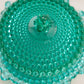 Vintage Westmoreland Laurel Green Glass Hobnail Butter Cheese Dish