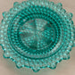 Vintage Westmoreland Laurel Green Glass Hobnail Butter Cheese Dish