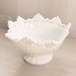 Vintage Westmoreland Medium Square Ring & Petal Milk Glass Footed Bowl
