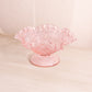 Vintage Westmoreland Pink Glass Footed Bramble Bowl with Ruffle Edge