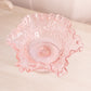 Vintage Westmoreland Pink Glass Footed Bramble Bowl with Ruffle Edge