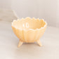 Vintage Westmoreland Small Almond Milk Glass Bowl with 3 Toes