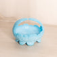 Vintage Westmoreland Small Blue Milk Glass Handled Floral Basket Dish