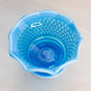 Vintage Westmoreland Small Blue Opalescent Glass Hobnail Footed Bowl
