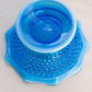 Vintage Westmoreland Small Blue Opalescent Glass Hobnail Footed Bowl