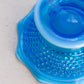 Vintage Westmoreland Small Blue Opalescent Glass Hobnail Footed Bowl
