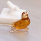 Vintage Westmoreland Small Orange Glass Bird on Branch 2 Piece Figurine