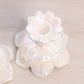Vintage Westmoreland White Iridescent Mother of Pearl Milk Glass Lotus 2-Way Candleholder