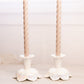 Vintage Westmoreland White Iridescent Mother of Pearl Milk Glass Lotus 2-Way Candleholder