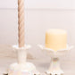 Vintage Westmoreland White Iridescent Mother of Pearl Milk Glass Lotus 2-Way Candleholder