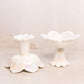 Vintage Westmoreland White Iridescent Mother of Pearl Milk Glass Lotus 2-Way Candleholder