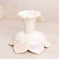 Vintage Westmoreland White Iridescent Mother of Pearl Milk Glass Lotus 2-Way Candleholder