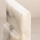 Vintage White and Gray Alabaster Book Design Bookends (Made in Italy)
