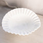 Vintage White Milk Glass Rose and Lattice Floral Oval Ruffled Bowl