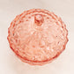 Vintage Whitehall Circular Peachy Pink Glass Lidded Dish