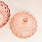 Vintage Whitehall Circular Peachy Pink Glass Lidded Dish