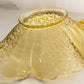 Vintage Yellow Gold Glass Daisy & Button Bowl with 2 Fancy Handles